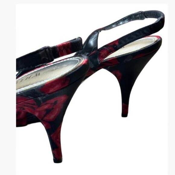 White House Black Market High Heel Peep Toe Floral Slingbacks  Size 9M  EUC - Picture 8 of 14